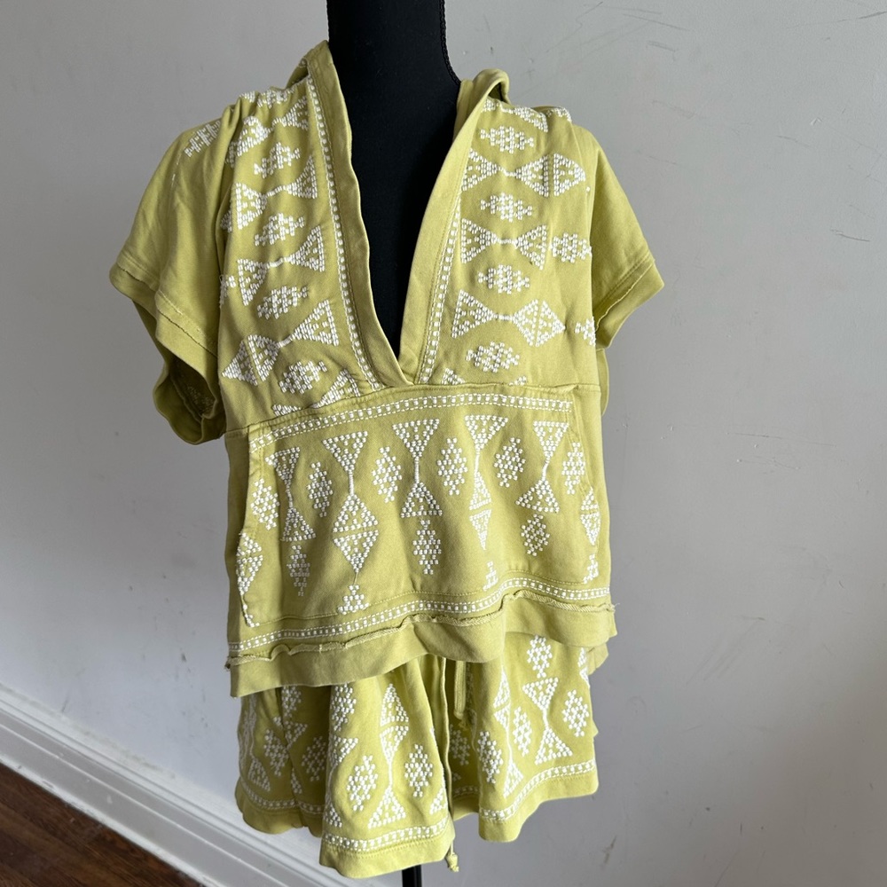 2 Piece Free People Short Sleeve Sweatsuit